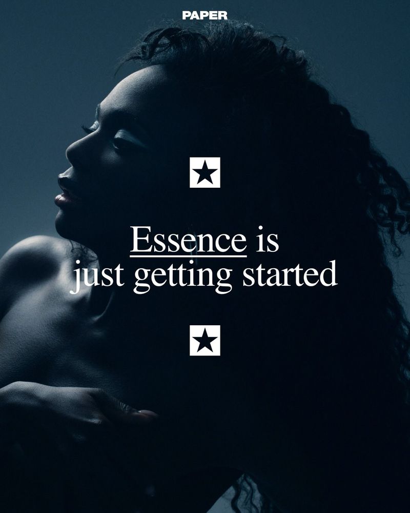 Profile portrait of a Black woman with curly dark hair against a muted dark background featuring white typography