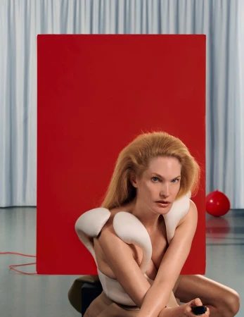 Model Birte Carolin Von Knoblauch posing in editorial fashion shoot for Numero China Premiere Act III project