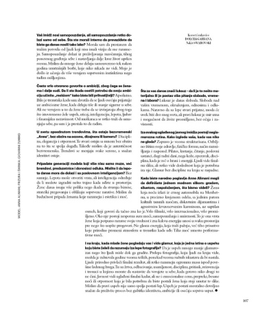 Editorial interview text layout from Harper's Bazaar Serbia set in black typography on a clean white magazine page.