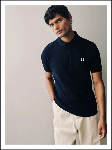Fred Perry Burgundy Red Tipped Short ...