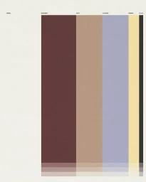 Graphic color swatch palette displaying vertical stripes in burgundy, kraft brown, lavender, pale yellow, and black on textured paper.
