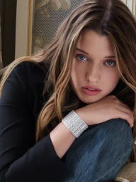 Ever Anderson wearing a wide diamond bracelet and denim for Dior, photographed by Gray Sorrenti.