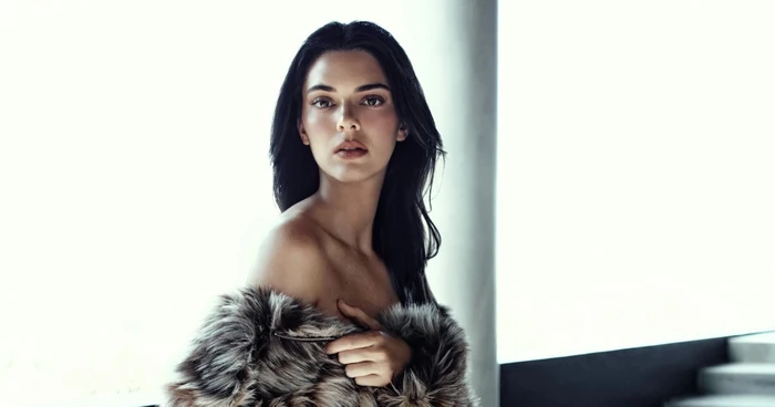 Kendall Jenner wearing a textured faux-fur coat in a campaign portrait photographed by Robin Galiegue for FRAME Fall 2026.