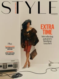 Lineisy Montero modelling winter fashion for The Sunday Times Style Magazine shot by Clément Pascal on white seamless background