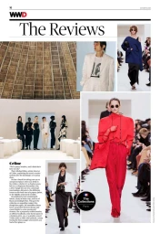 Magazine page layout titled The Reviews featuring multiple fashion photography images of runway models