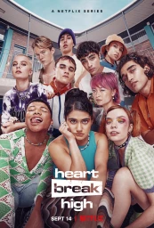 Ensemble cast of diverse young actors posing together for Heartbreak High Season 1 key art by Netflix