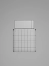 Wireframe 3D model of a Calvin Klein fragrance bottle rendered on a solid grey studio background.