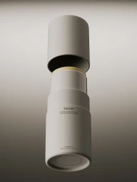 3D rendering of a minimalist off-white Talgh deodorant stick with its cylindrical cap floating above against a neutral gradient backdrop.