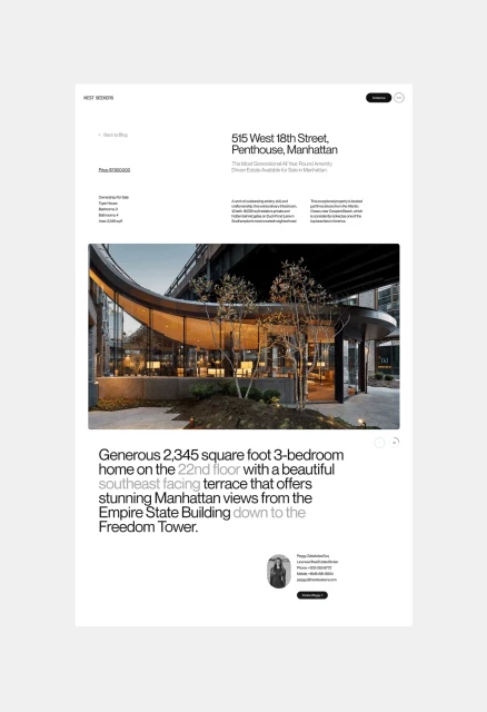Architectural shot showcases a modern building with a curved glass facade and interior lighting, set against an urban backdrop.