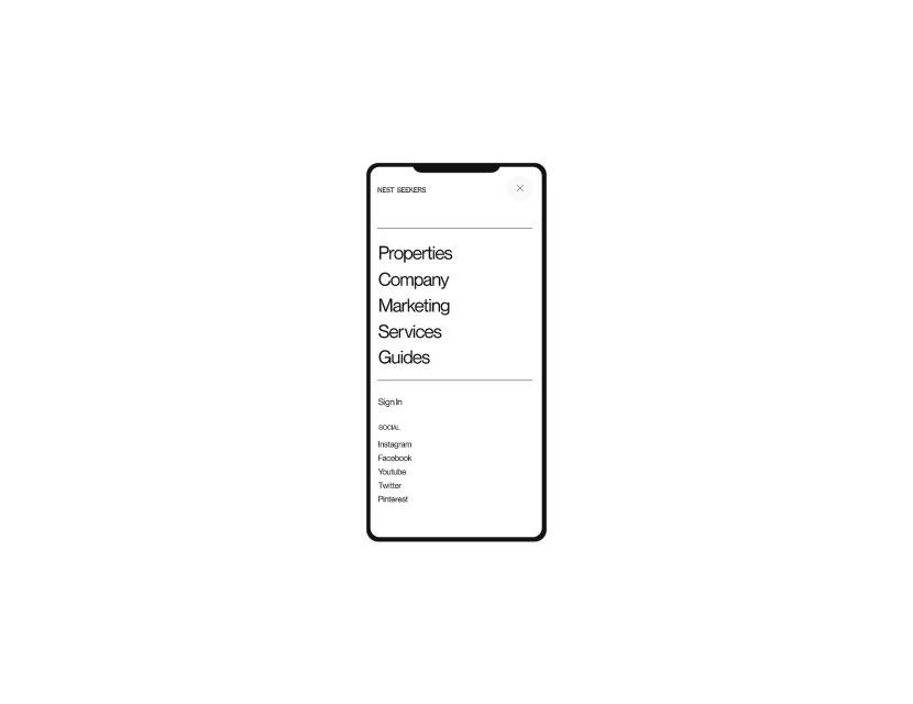 A digital menu interface is displayed on a mobile phone screen, set against a clean white background for clarity and focus.