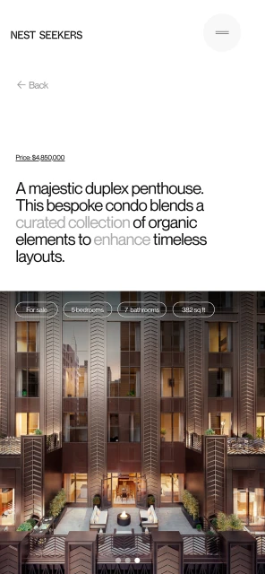 Exterior view of a modern luxury duplex penthouse with floor-to-ceiling windows and a rooftop terrace with outdoor furniture.