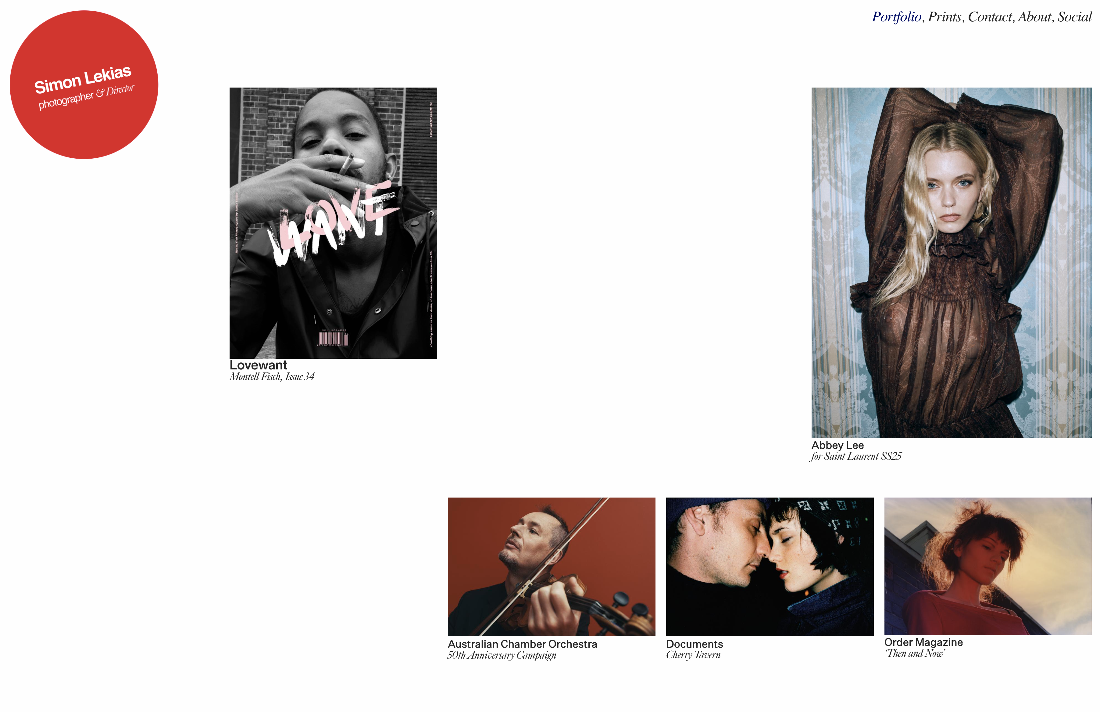 Website page featuring portraits: a man smoking with graffiti overlay, a woman in sheer top, plus more portraits below.