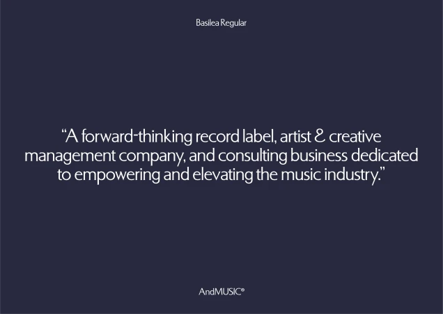 Text-based image featuring an inspirational quote about the music industry, presented in white font against a navy blue background.