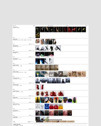 Digital website archive interface showing rows of creative project categories with thumbnail image grids on a clean white layout.