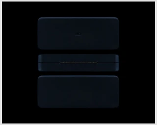 Three stacked views of a matte black Article One Eyewear case featuring an embossed AO logo against a dark backdrop.