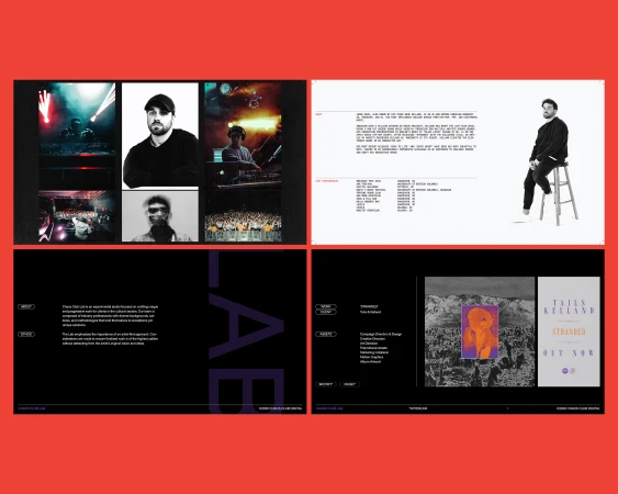 Compilation of digital art and photography featuring musicians, stage lighting, album art, and portraiture in a modern, eye-catching layout.