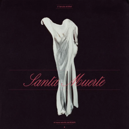 Album cover art featuring a ghostly white figure against a black background with stylized pink text 'Santa Muerte' across the center.