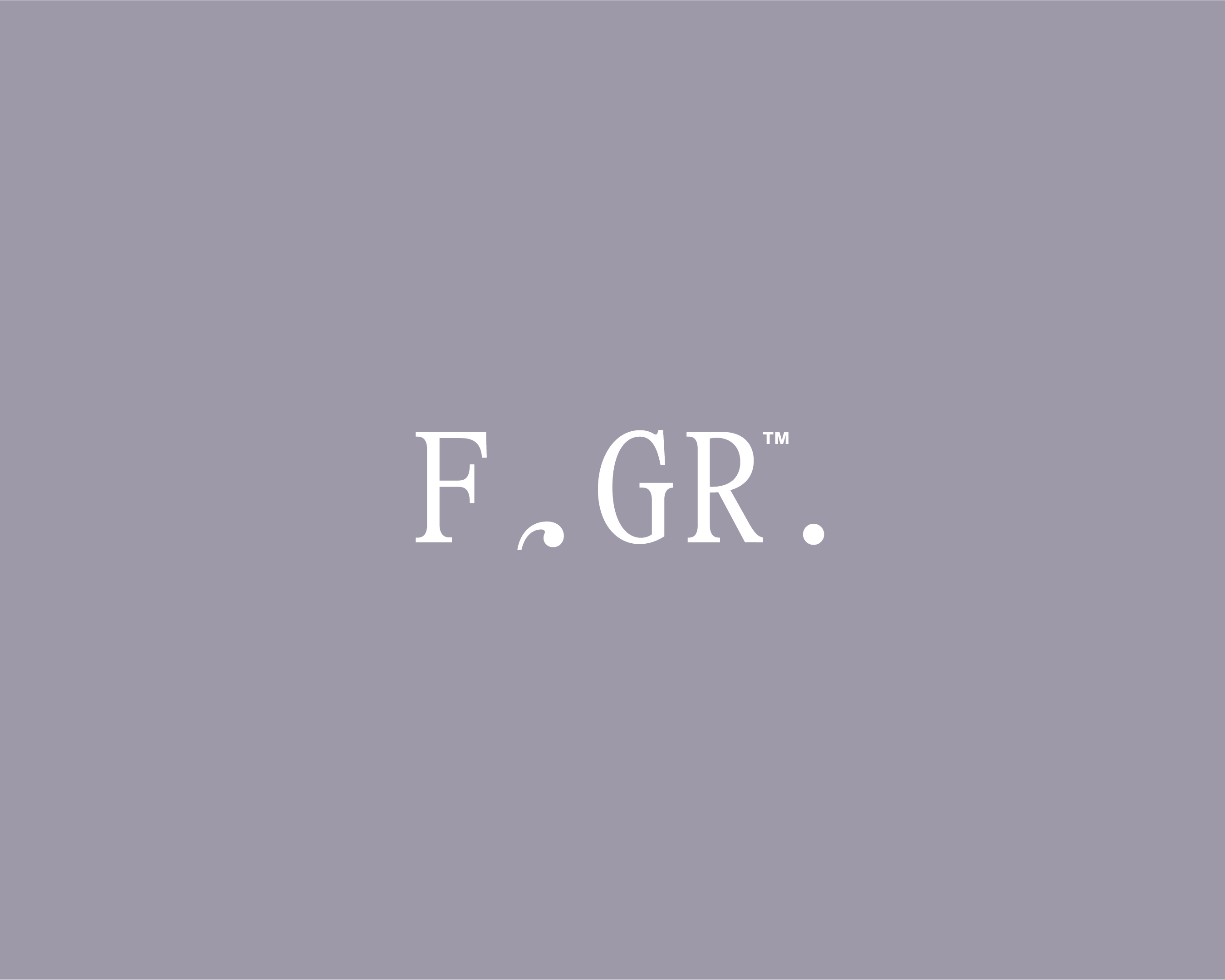F.GR logo on a gray background. The logo is in white and consists of the letters F, G, and R separated by periods.