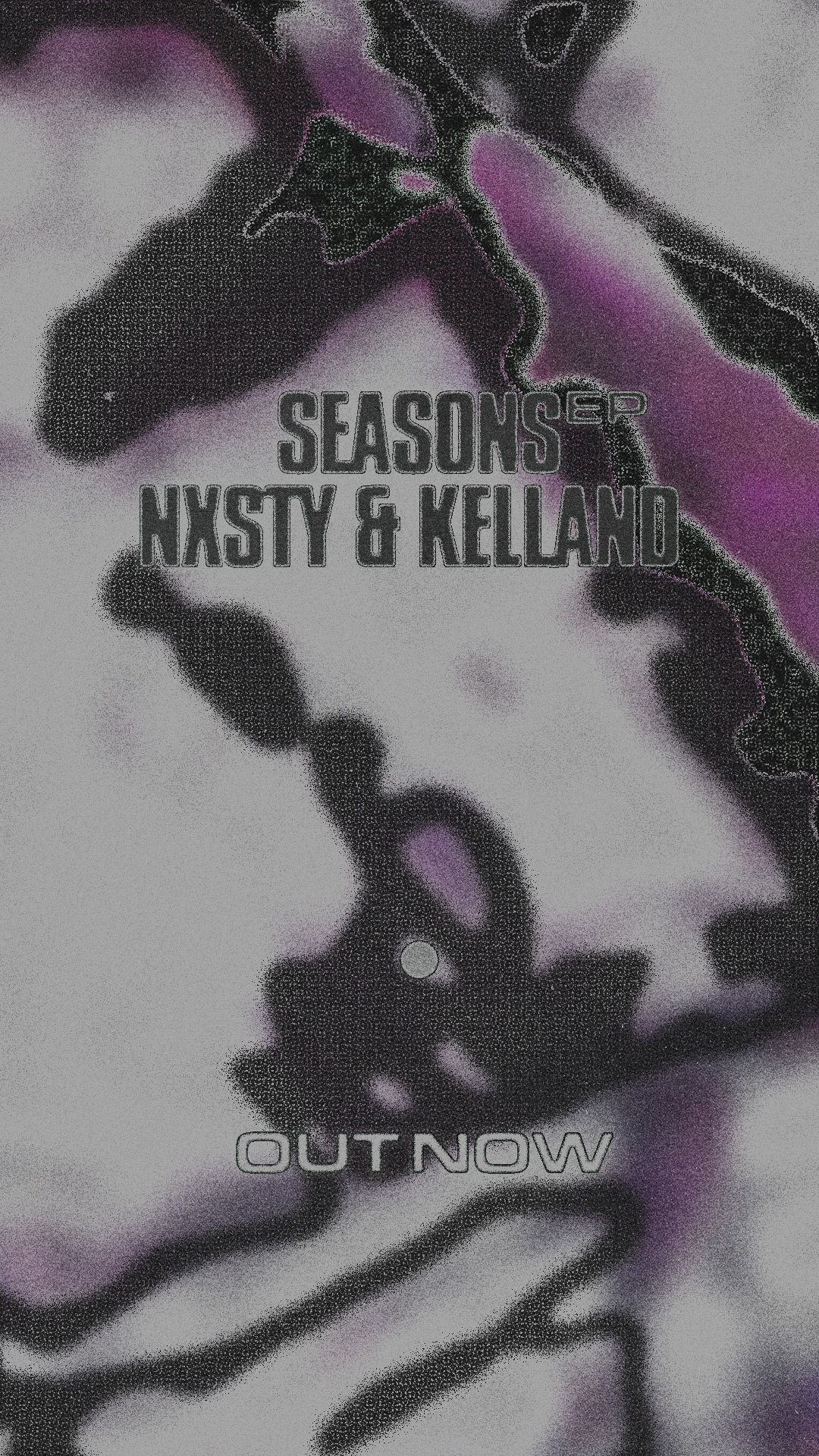 Music EP cover art features abstract shapes in gray and purple. The title 'SEASONS EP' and artists 'NXSTY & KELLAND' are displayed.