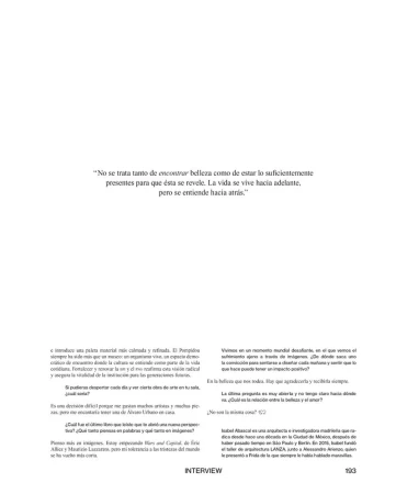 Image displaying quotes in Spanish on a white background, featuring centered text and a simple, clean layout with 'Interview' at the bottom.