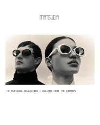 Two models wearing vintage sunglasses against a pale backdrop in a black and white editorial campaign image.